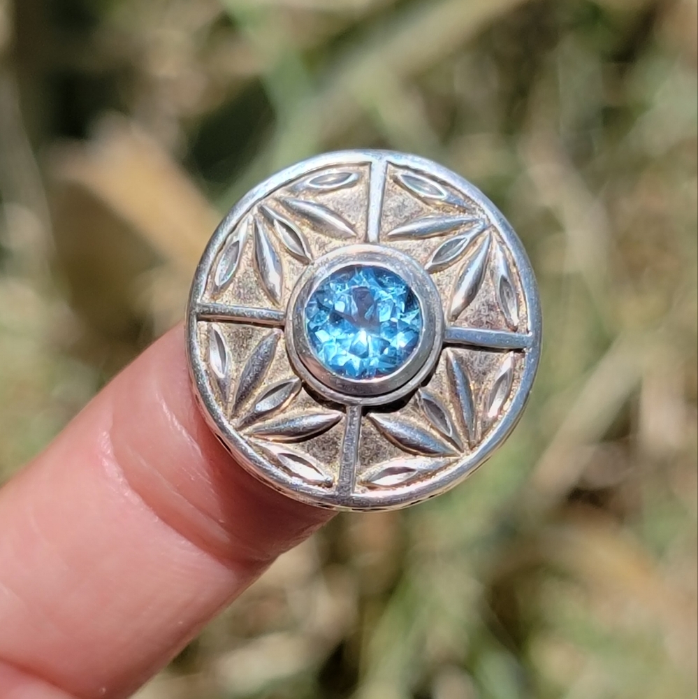 Exquisite Designer Solid 925 Sterling Silver Blue… - image 1